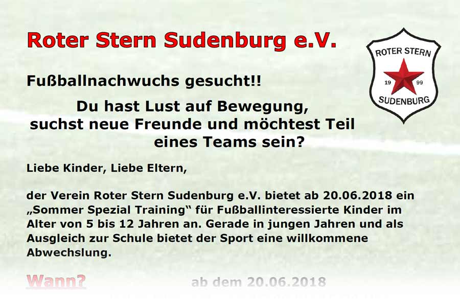 Fussballnachwuchs gesucht